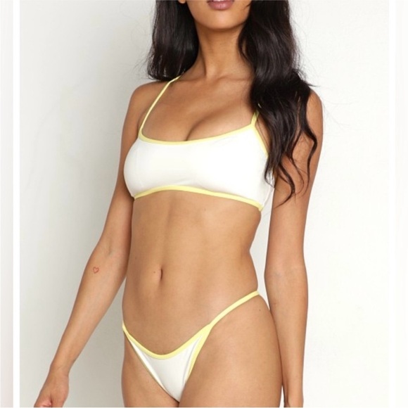 L*Space Pamela Bikini Top Cream/Lemon Drop and Tommy bottom NWT - Picture 5 of 11